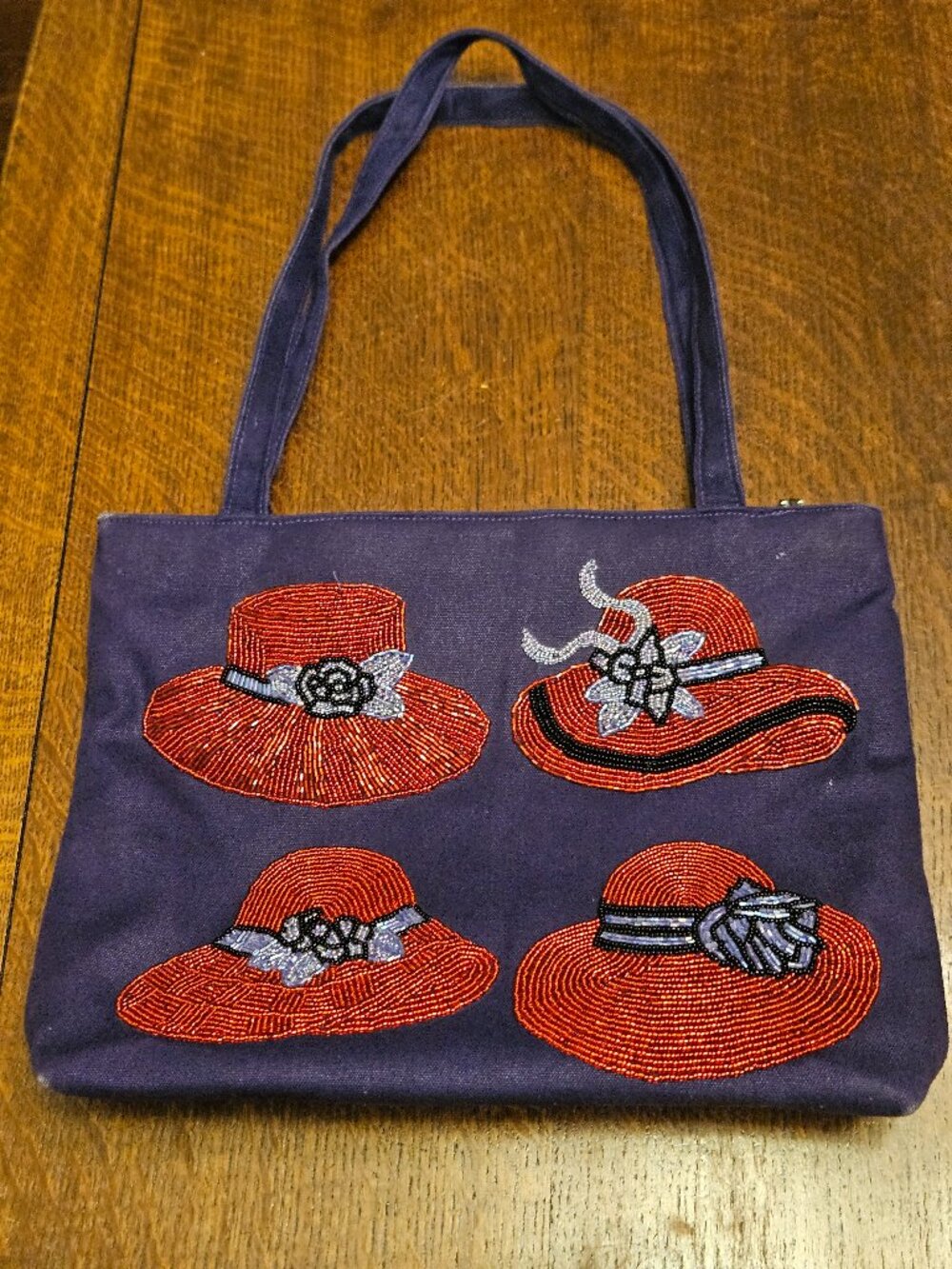 Red Hat Society Beaded Shoulder Bag Purse